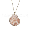 12Pcs 12 Styles Electroplated Natural Mixed Shell Pendant Necklaces NJEW-JN05212-4