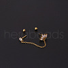Brass Clear Cubic Zirconia Cartilage Earrings with Tassel Chain WGFB250-12-1