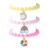 3Pcs 3 Colors ABS Plastic Imitation Pearl Beads Stretch Bracelets BJEW-JB11585-2