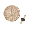 Natural Lava Rock Disc & Electroplate Non-magnetic Synthetic Hematite Round Beaded Connector Charms PALLOY-JF04016-2