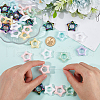 SOFPLATE 50Pcs UV Plating Rainbow Iridescent Acrylic Bead Frames PACR-SP0001-04-3