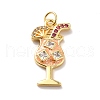 Rack Plating Brass Micro Pave Cubic Zirconia Pendants KK-M230-33G-2