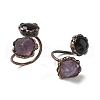 Natural Amethyst & Obsidian Rings RJEW-B122-04R-03-4