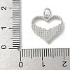 Brass Pave Natural White Shell Heart Charms with Jump Rings KK-S522-08E-P-3