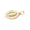 Brass Pave Natural White Shell Pendants KK-S522-07D-G-2
