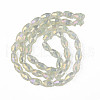 Electroplate Transparent Glass Beads Strands EGLA-N002-35-C03-2