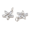 Rack Plating Brass Pave Clear Cubic Zirconia Pendants KK-Z026-14P-2