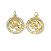 Real 18K Gold Plated Brass Micro Pave Clear Cubic Zirconia Pendants KK-E068-VB409-2-2
