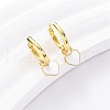 Heart Brass Enamel Hoop Earrings EJEW-Q048-02G-2