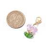 Glass Flower Pendant Decorations HJEW-MZ00206-5