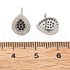 Brass Micro Pave Cubic Zirconia Stud Earrings for Women EJEW-G428-11P-02-5
