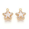 Brass Micro Pave Cubic Zirconia Charms KK-N261-117A-G-1