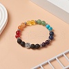 Natural & Synthetic Mixed Gemstone Beaded Stretch Bracelet BJEW-JB09256-5