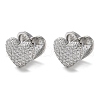 Brass Micro Pave Clear Cubic Zirconia Hoop Earrings EJEW-C121-17P-1