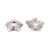 Tarnish Resistant 5-Petal 304 Stainless Steel Flower Bead Caps STAS-E083-03P-2