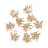 Brass Micro Pave Cubic Zirconia Charms X-KK-K238-08G-1