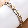 201 Stainless Steel Byzantine Chain Bracelets BJEW-B078-151GP-4