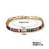 Brass Colorful Sparkling Cubic Zirconia Bracelet Fashionable Luxury Unique Style Accessory GT6474-2-1
