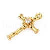 Brass Micro Pave Clear Cubic Zirconia Charms KK-V016-22F-G-2