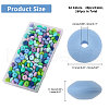CHGCRAFT 160Pcs 16 Colors Rondelle Food Grade Eco-Friendly Silicone Abacus Beads SIL-CA0003-17-2