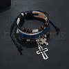 Leather Cord Multi-strand Bracelets for Women Men WGAECCB-06-2