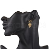 Brass Diamond Dangle Stud Earrings EJEW-MZ00465-01-3