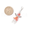 Angel Glass Beaded & Acrylic Pendants Decorations HJEW-JM03400-3
