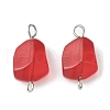 Transparent Frosted Glass Connector Charms PALLOY-JF02186-2