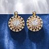 Brass Micro Pave Clear Cubic Zirconia Stud Earrings EJEW-C130-01G-3