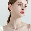 Beebeecraft 2 Pairs Tartan Pattern Enamel Chunky Hinged Hoop Earrings for Women EJEW-BBC0001-27B-5