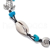 3Pcs 3 Styles Beach Starfish Turtle Synthetic Magnesite & Turquoise & Natural Cowrie Shell Beaded Anklets AJEW-AN00687-5