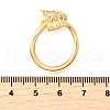 Ocean Theme Brass Micro Pave Cubic Zirconia Cuff Rings for Women RJEW-F184-17G-G-5