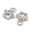 Rack Plating Brass Micro Pave Clear Cubic Zirconia Charms KK-U030-07P-2