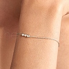 S925 Sterling Silver Clear Cubic Zirconia Flat Round Link Bracelets PB1196-2-4