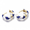 Brass Huggie Hoop Earrings EJEW-S209-04B-4
