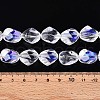 Electroplate Transparent Glass Beads Strands EGLA-N017-02A-4