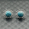 Alloy Natural Tiger Eye Flower Stud Earrings OL8231-4-1