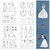 4 Sheets 11.6x8.2 Inch Stick and Stitch Embroidery Patterns DIY-WH0455-149-1