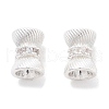 Brass Micro Pave Cubic Zirconia Beads KK-B134-35S-1