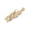 Brass Clear Cubic Zirconia Pendants KK-Z050-03G-07-2