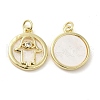 Rack Plating Brass Micro Pave Clear Cubic Zirconia Pendants ZIRC-Q203-01G-04-1