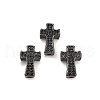 Brass Micro Pave Clear Cubic Zirconia Beads KK-T030-LA840-4X3-1