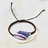 Natural Fluorite Beads Braided Bead Bracelets BJEW-Q070-01F-1