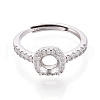 Rhodium Plated 925 Sterling Silver Micro Pave Cubic Zirconia Solitaire Ring Settings STER-T008-13P-2