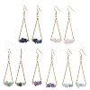 304 Stainless Steel with Natural Mixed Stone Dangle Earrings EJEW-JE06010-1