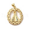 Rack Plating Brass Micro Pave Clear Cubic Zirconia Pendants KK-F853-20G-2