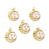 Rack Plating Brass Micro Pave Cubic Zirconia Pendants KK-H431-34G-4