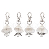 4Pcs 4 Styles Angel Alloy & Natural Shell Pendant Decorations HJEW-JM02016-1