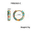 Chinese Retro Stainless Steel Enamel Ring with Flower Pattern Hoop Earrings BB7359-2-2