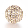 CZ Jewelry Brass Micro Pave Cubic Zirconia Round Beads X-ZIRC-M024-06G-2